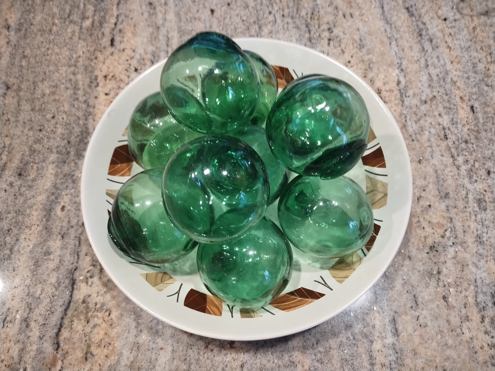 Vintage Japanese Glass Fishing Floats $8.50 each, choose green or bluish tinted