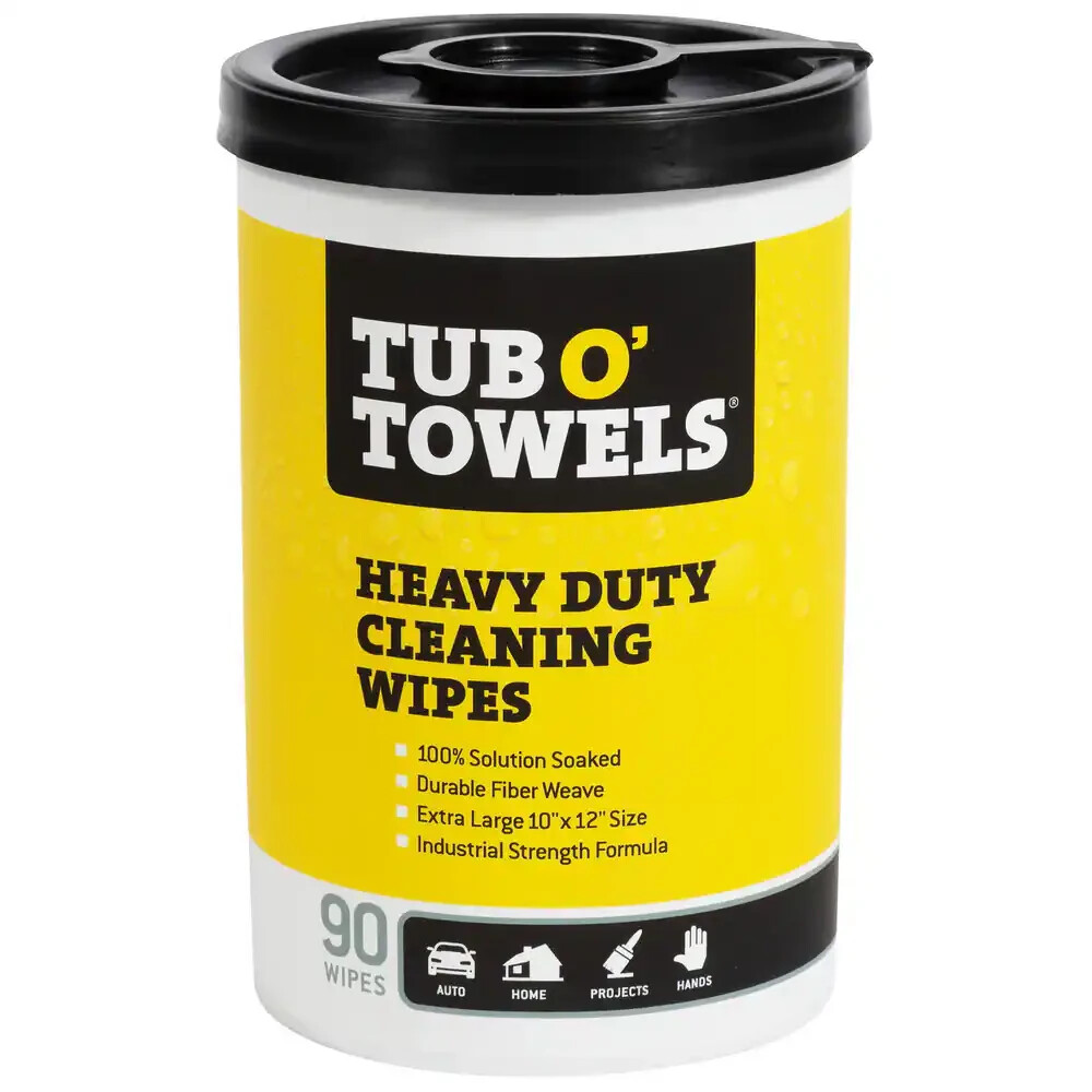 Tub O Towels TW90 Heavy-Duty 10" x 12"Size Multi-Surface Cleaning Wipes 90 Count