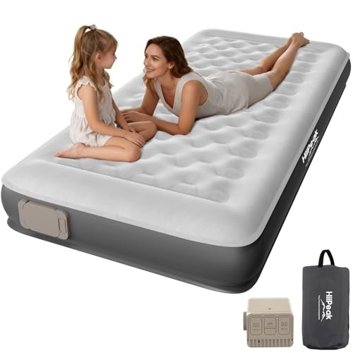 Air Mattress Bed with Removable Multi-Function Air Pump, Self Inflatable Twin