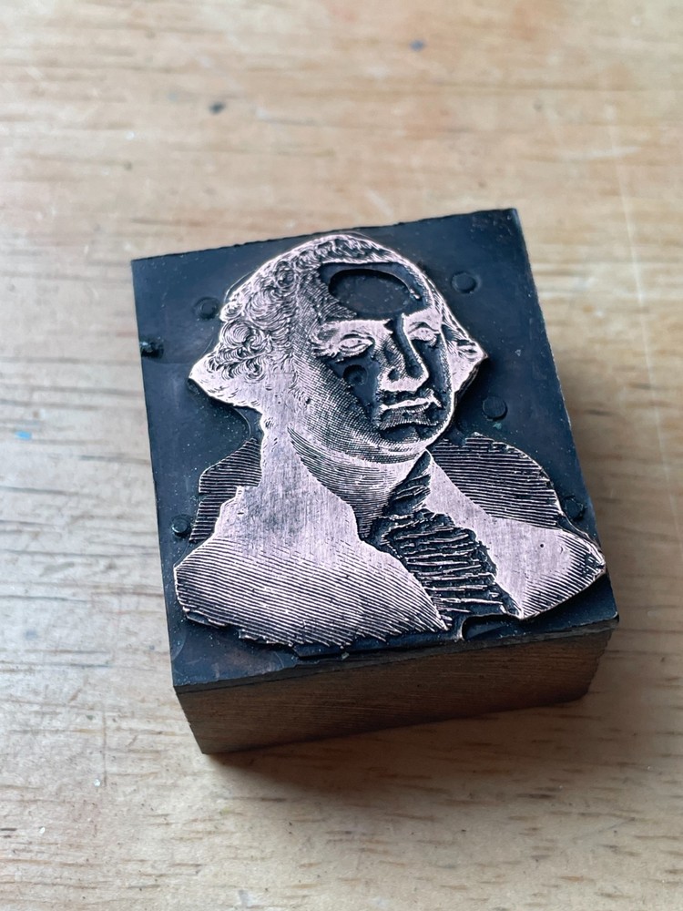 Printing Letterpress Printers Block Copper George Washington (196)
