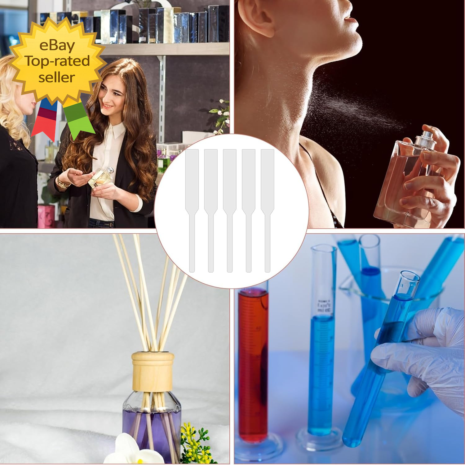 200 PCS Perfume Test Strips Paper Disposable White Perfume Paper Strips Perfume