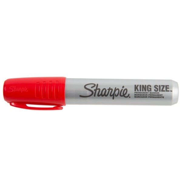 Sharpie King Size Permanent Red Markers Chisel Point Tip New 5 Markers