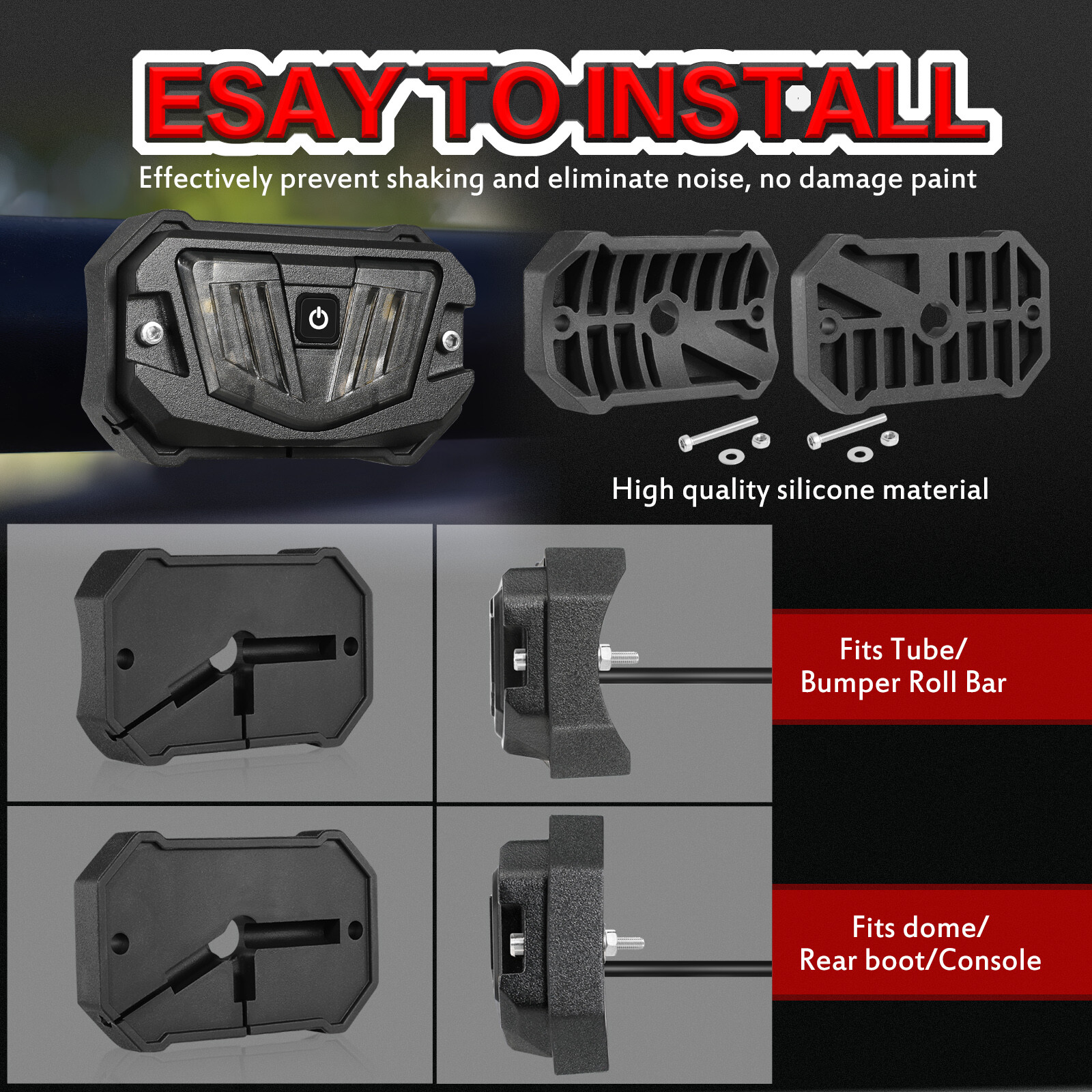 for Can-am Maverick X3 MAX UTV Interior LED Dome Lights Roll Bar Mounts ATV 12V