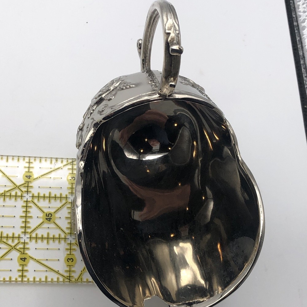 Silverplate Embossed Sugar Scuttle Vintage Rose Design