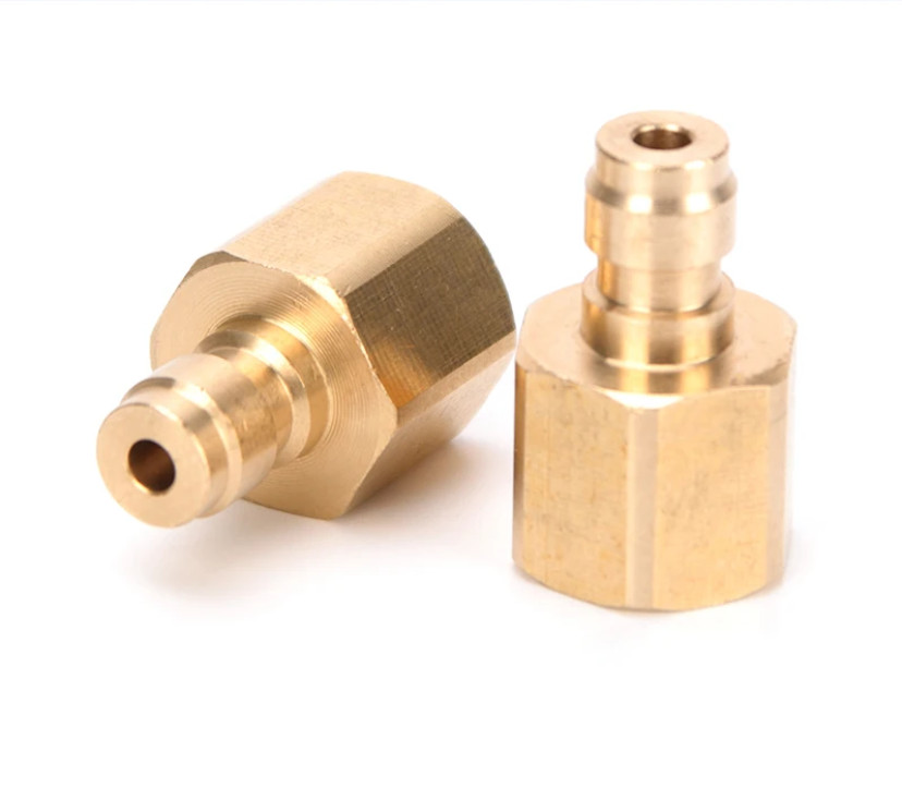 2pcs M10x1 Thread Copper Quick Coupler Connector Fittings Air Refilling Adapter