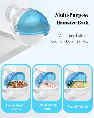 Hamster Sand Bath Container, Removable Hamster Dust Bath & Bathroom, Multi