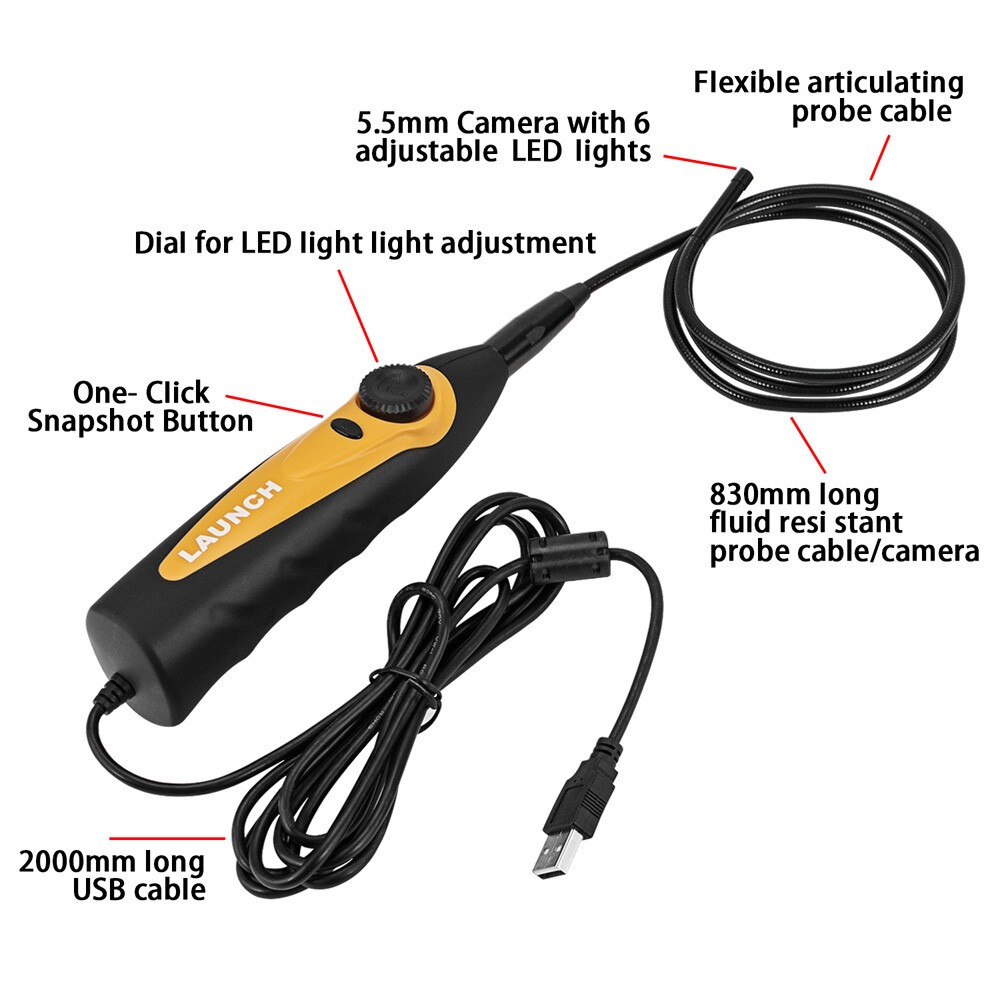 LAUNCH VSP600 Videoscope Inspection Camera Borescope Endoscope For X431 Scanner*