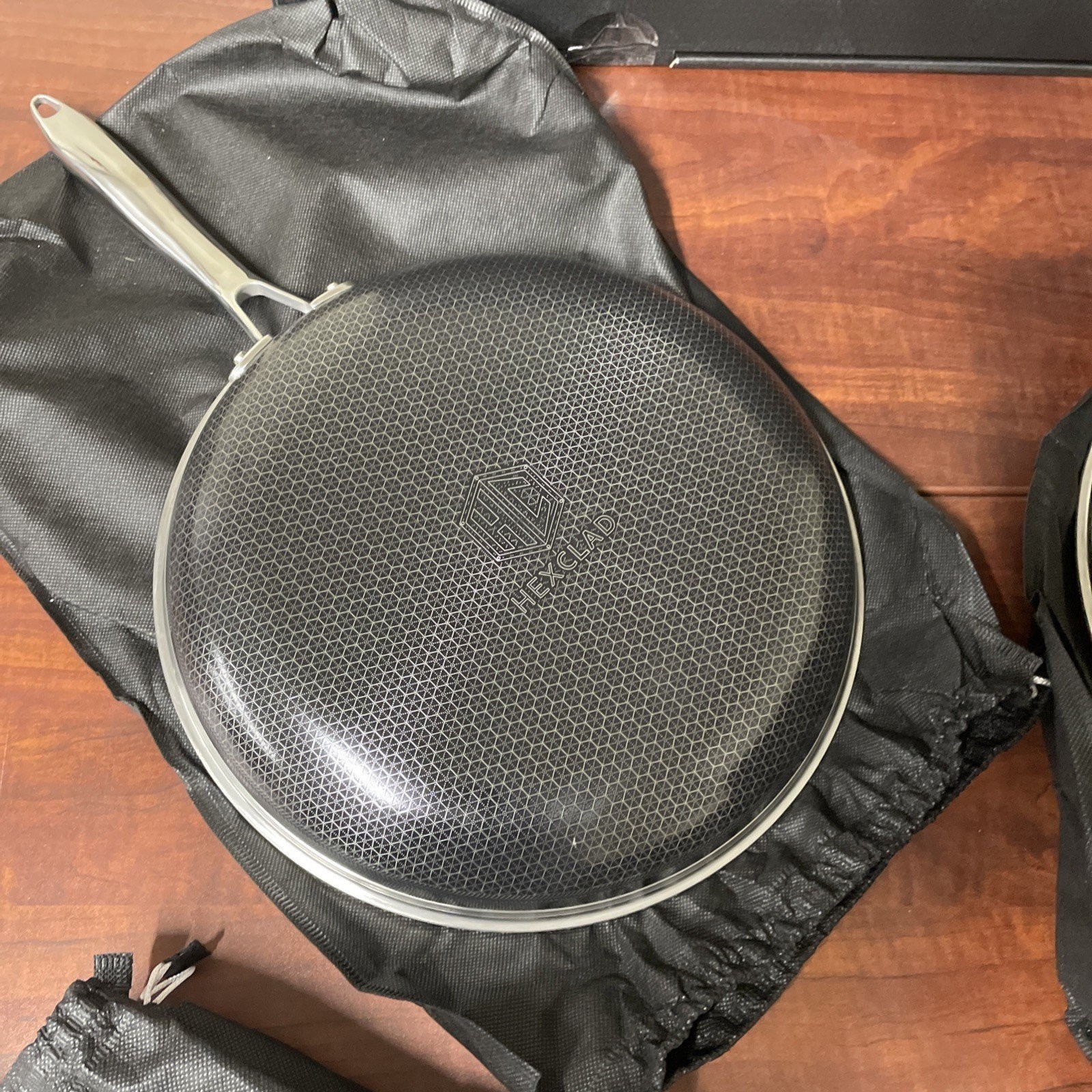 HexClad Hybrid 7-Piece Cookware Fry Pan Set 8” 10” 12” Inch W/ Lids & 12” Wok