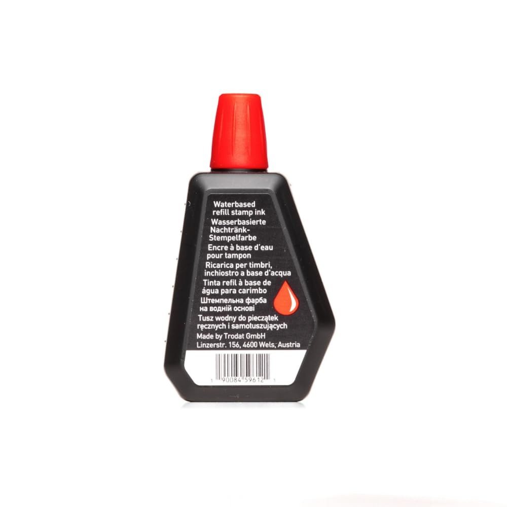 Red Stamp Ink Refill Bottle 60ml Water Based Document Stamping Ink
