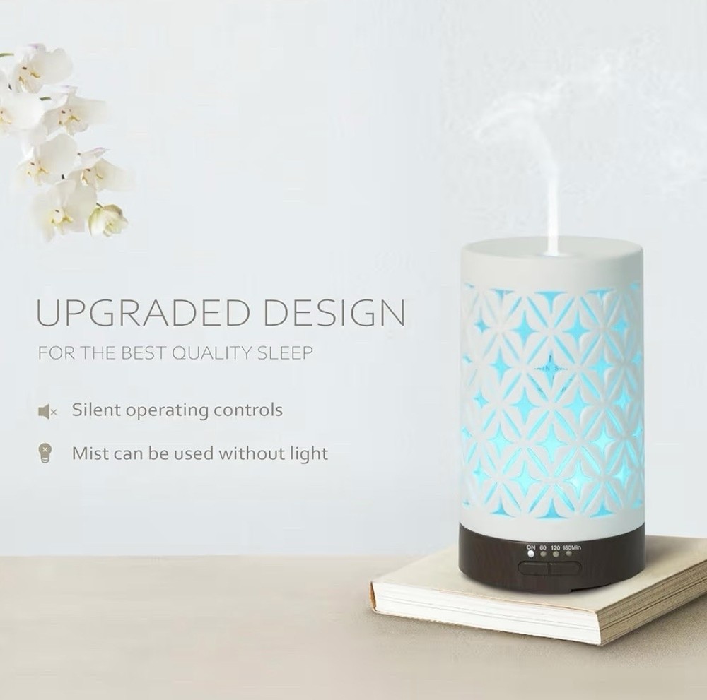 Earnest Living Essential Oil Diffuser for Home White Ceramic 100ml Aromathera...