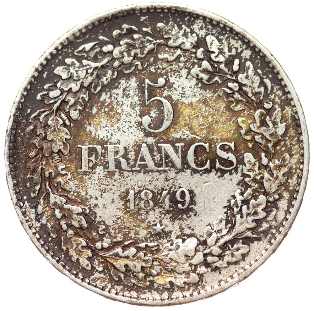 Belgium - 5 Francs 1849 - Leopold Premier, Silver