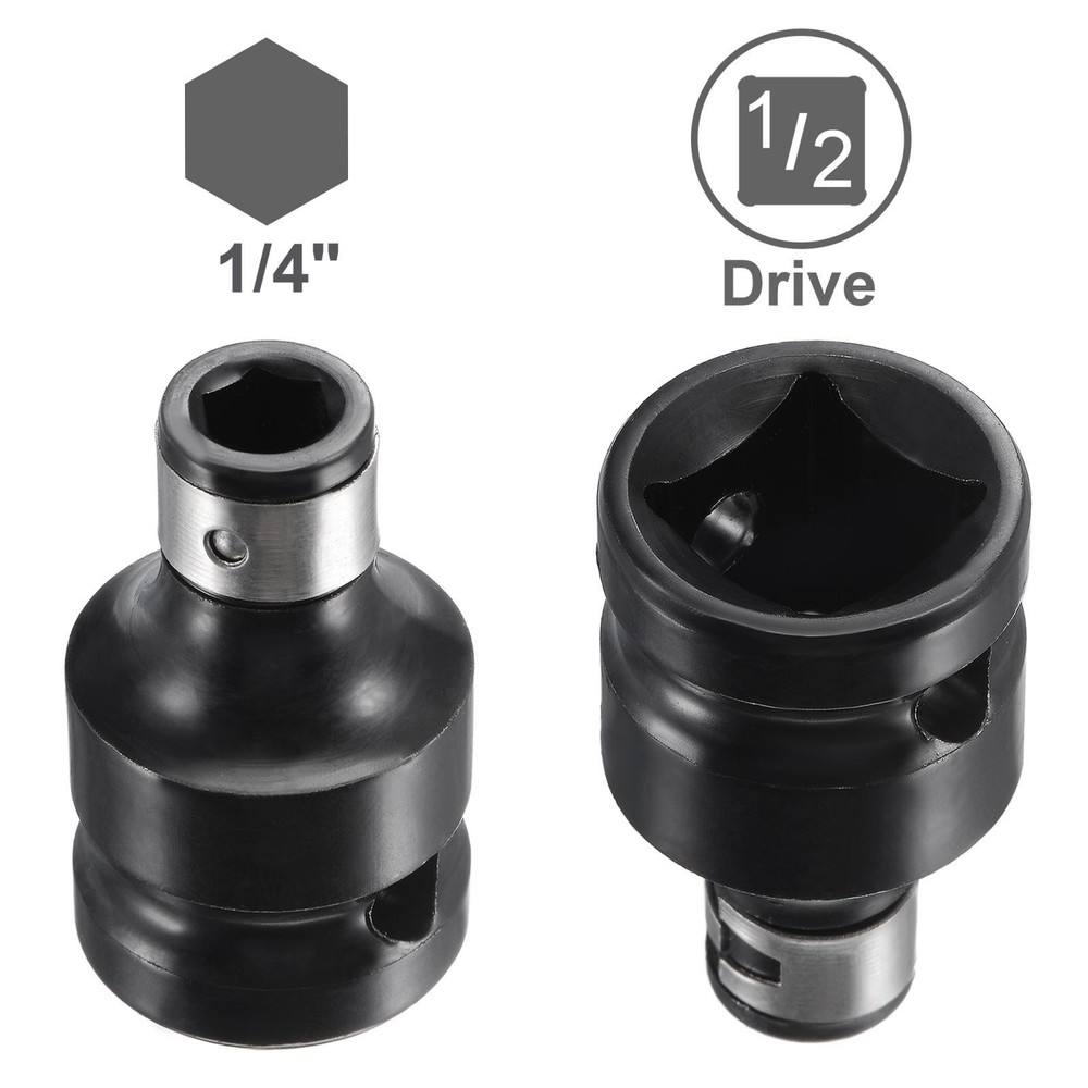 Keyless Drill Chuck 2-13mm with Hex Shank Adapter 1/2" Socket Square Converter