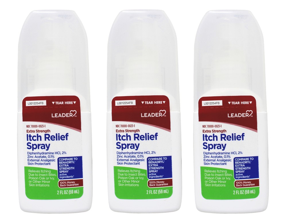 Leader Itch Relief Spray, 3-Pack, 2 Fl Oz Each