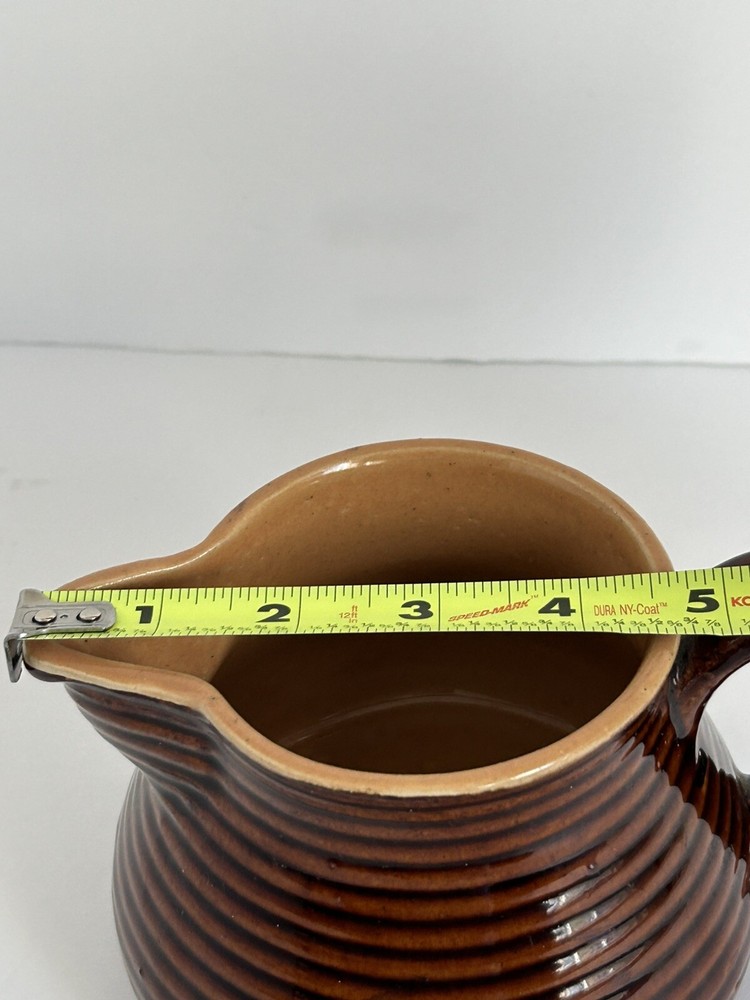 Vintage Brown Rubel Ring Ceramic Pitcher #4028P Lighter Inside Unique
