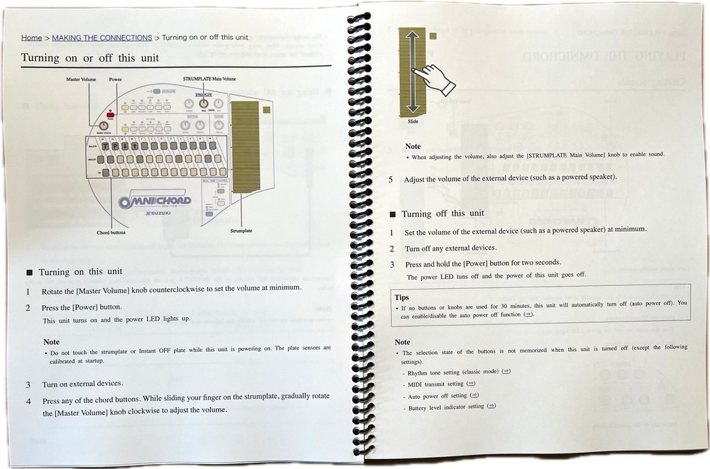 OMNICHORD OM-108 MANUAL INSTRUCTIONS OWNERS QUICK REFERENCE CUSTOM BOUND BOOKLET