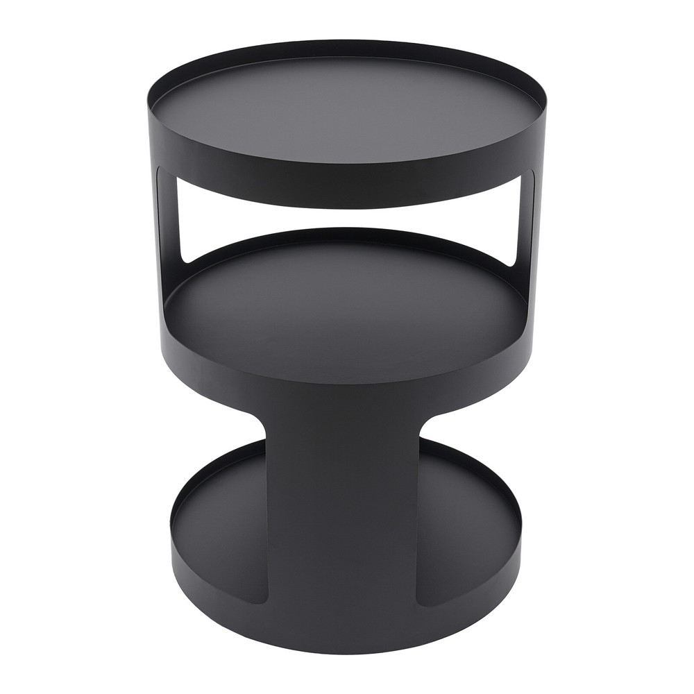 3-Tier Iron Sofa Bedside Table Round End Bed Side Table With Rubber Pad Bedroom