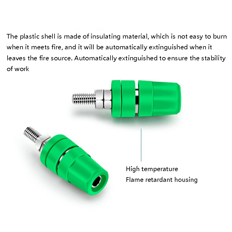 5Pc M4x36 Copper Terminal 4mm Banana Plug Jack Socket 20A Binding Post Connector