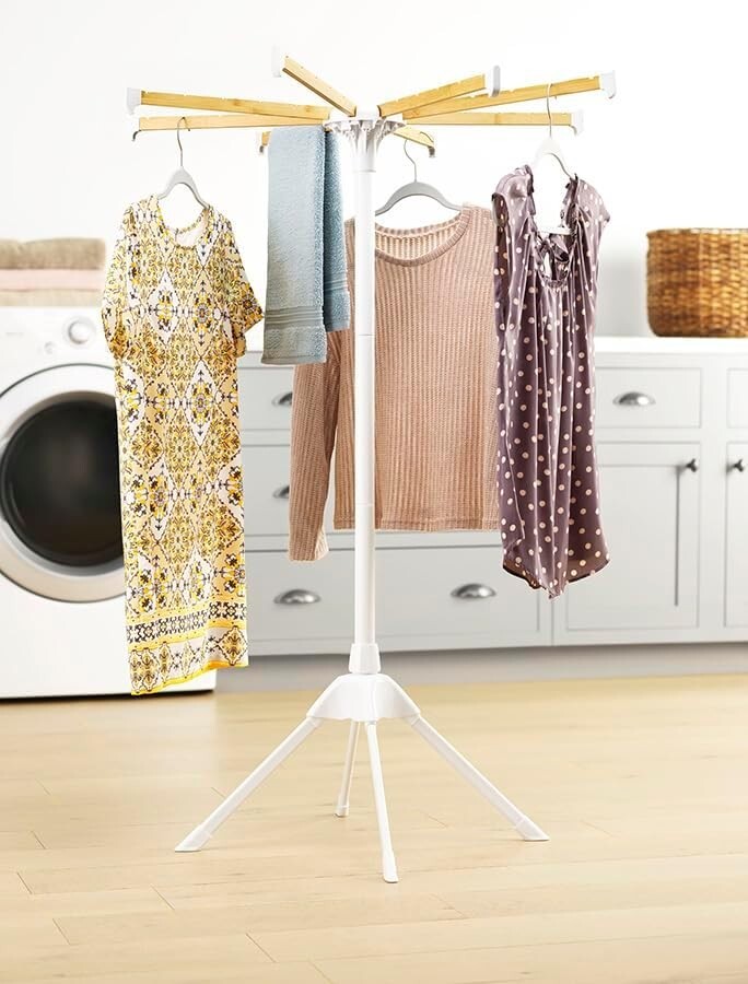 Stylish White Air Drying Rack - Durable, Lightweight & Energy Efficient