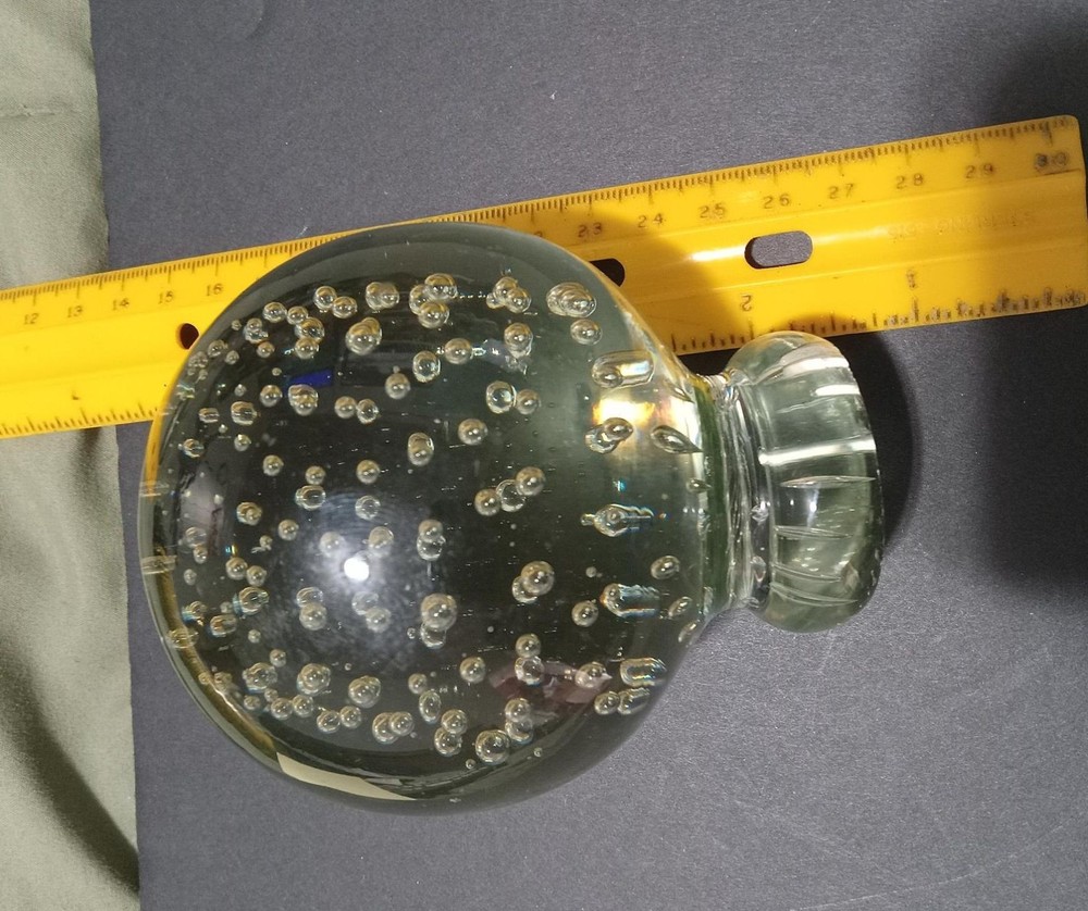 Antique Controlled Bubble Ball Glass Door Knob 3"