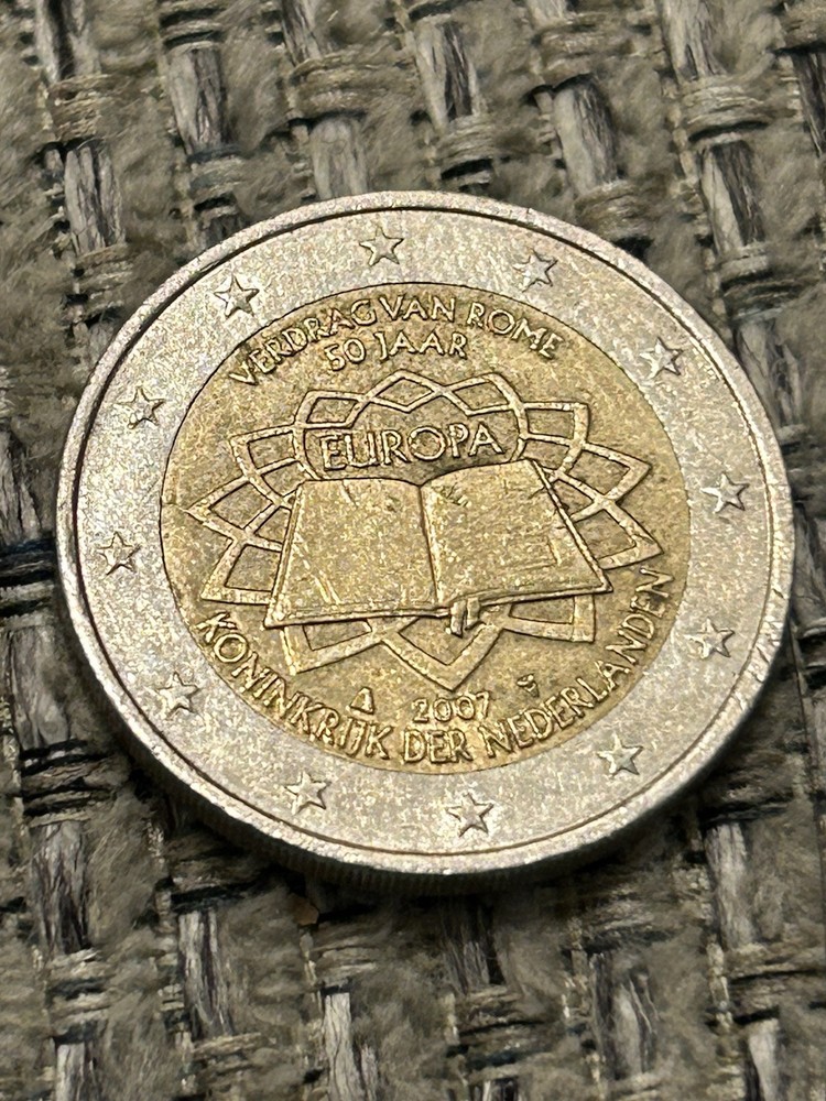 Pièce de 2 euros rare - Traité de Rome 50 ans - Commémorative 2007 