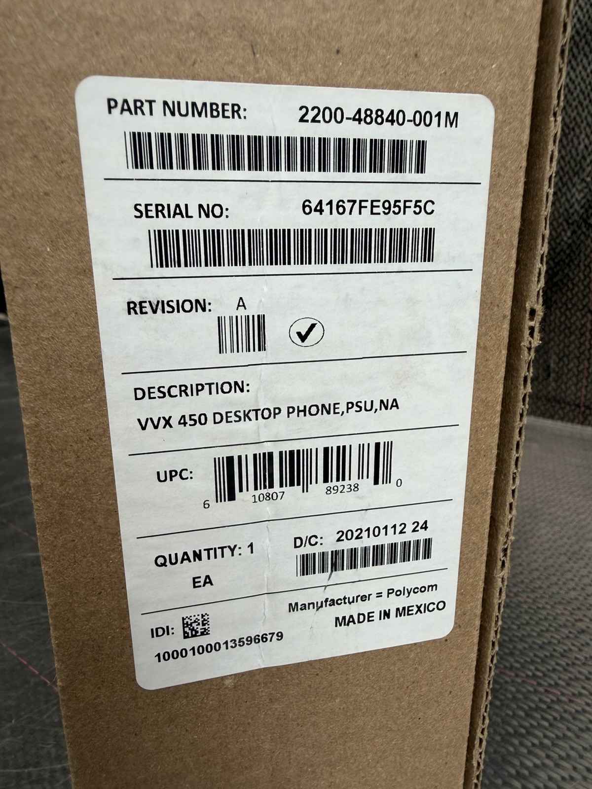 New Polycom VVX 450 w/ PWR Supply - 12-Line IP Phone PoE 2200-48840-001 ShipFast