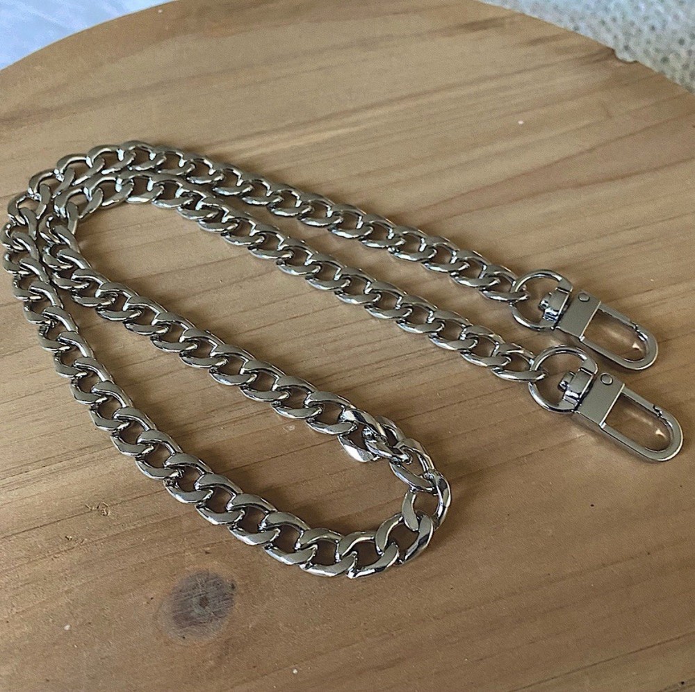 Silver Shoulder Curb Chain Strap Replacement 18”