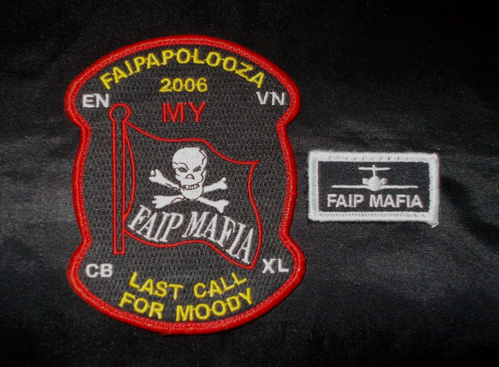 USAF 2006 FAIPAPOLOOZA MOODY & FAIP MAFIA T-1 JAYHAWK PPP HOOK & LOOP PATCH SET