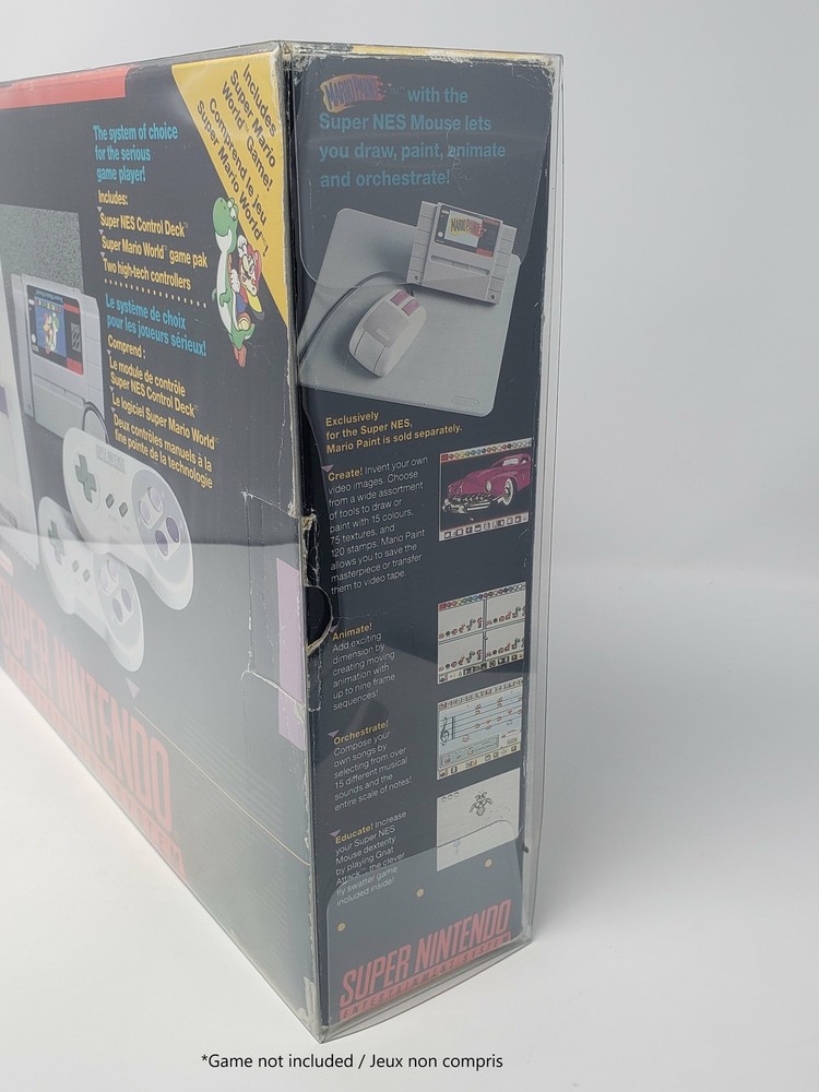 BOX PROTECTOR FOR SUPER NINTENDO - SNES CONSOLE SUPER SET CLEAR PLASTIC CASE