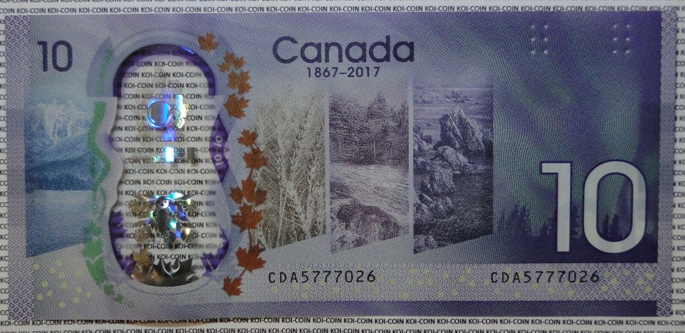 Gem UNC Canada $10 2017 commemorative Canada 150 polymer bill Bank Notes