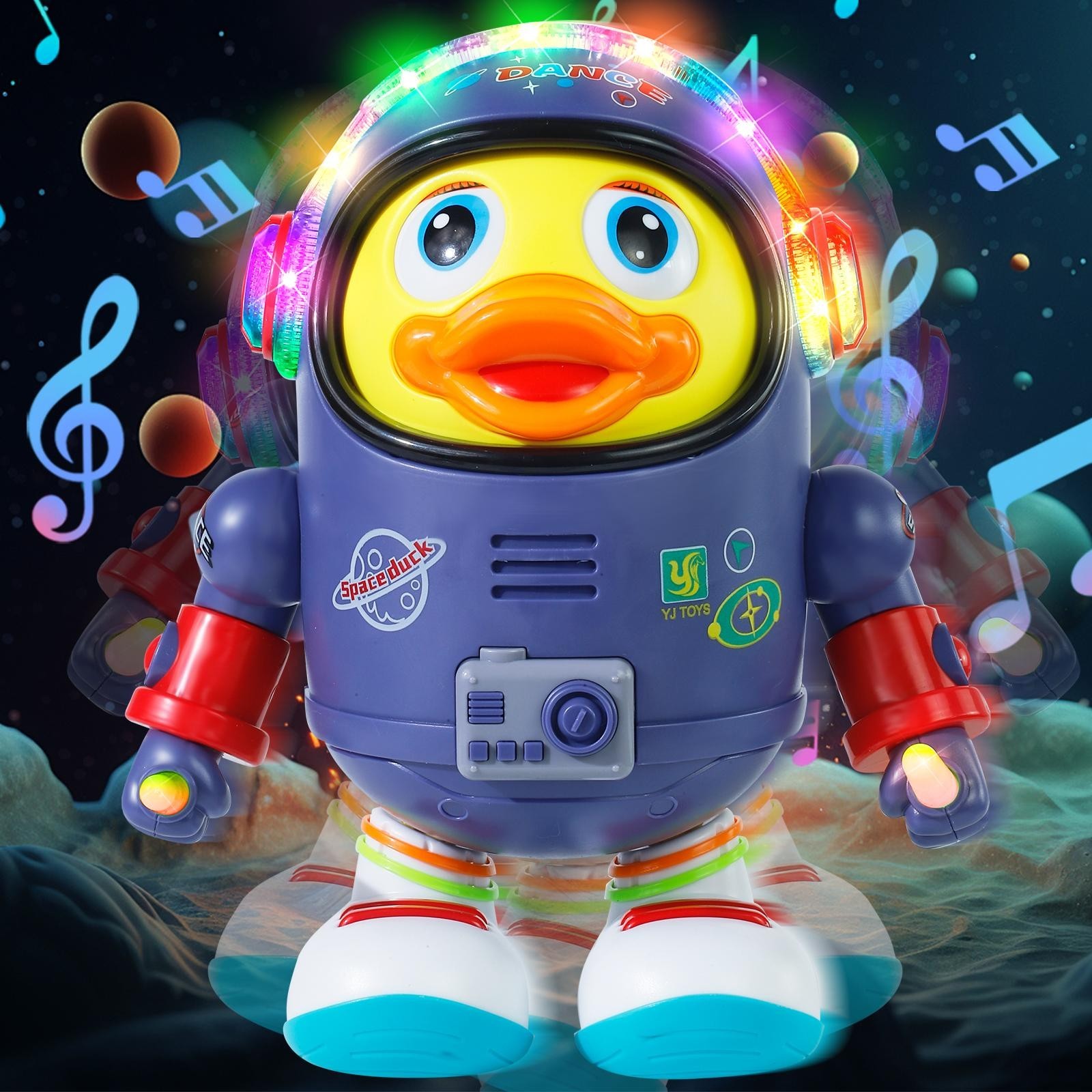 Dancing Space Duck Toy with Music  & LED Lights