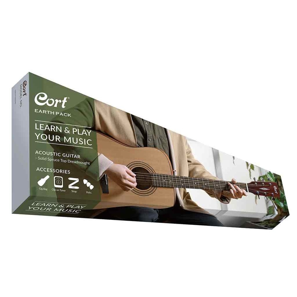 CORT Earth Pack Acoustic Guitar Pack - Premium Starter Bundle