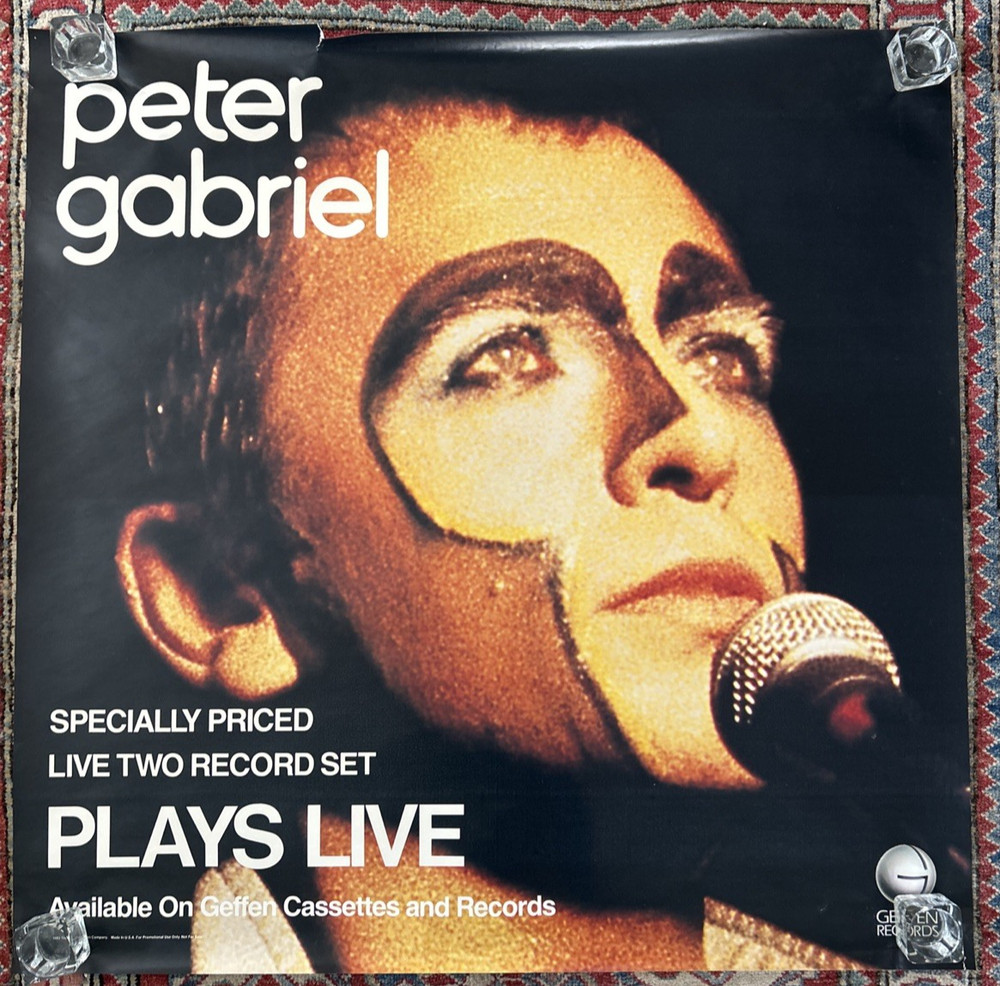 PETER GABRIEL POSTER 1983 "LIVE" GEFFEN RECORDS RELEASE