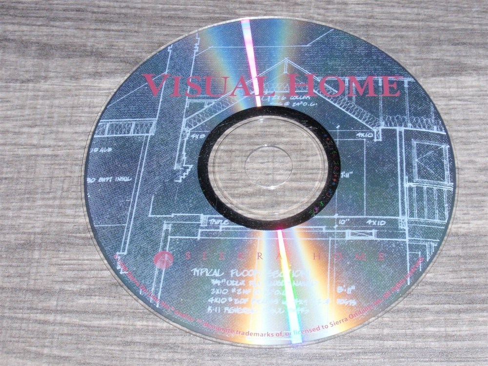 Visual Home Version 1.1 PC CD-ROM Sierra Home 1998 Software for Windows 95