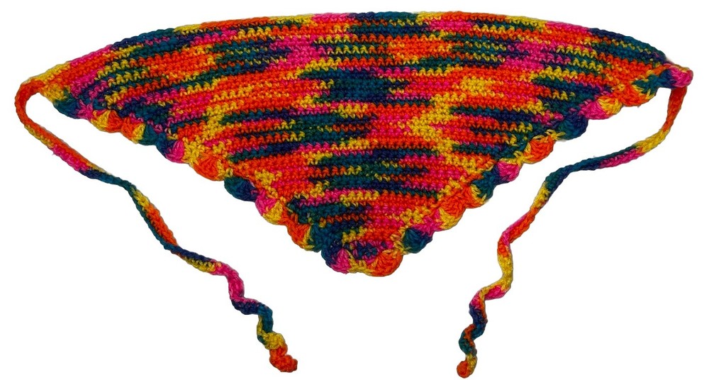 Handmade Crochet Head Bonnet Multicolor OSFA