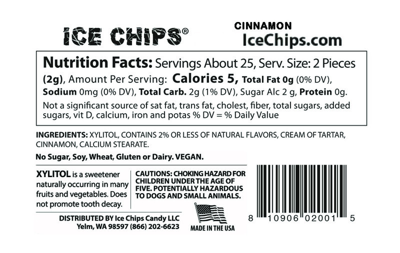 ICE CHIPS Xylitol Candy 6 Tins (Cinnamon)