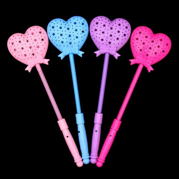 LED Heart Wands Flashing light up Magic stick Multi Color Flashing 12 pks