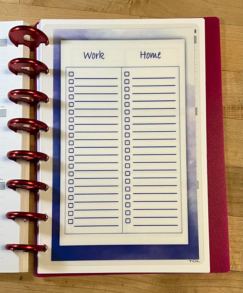 To Do List (Work/Home) Dashboard for use with TUL/Arc (8 disc) Planner~