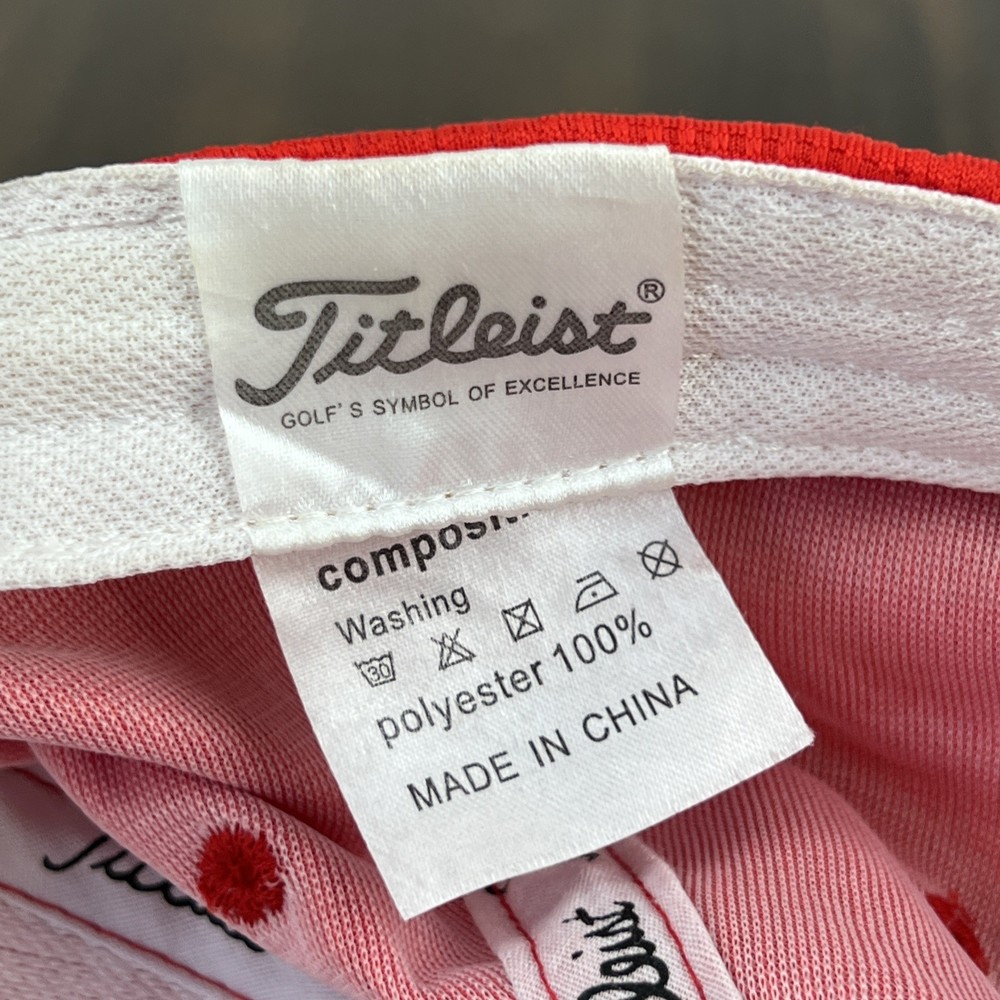 Titleist Golf Hat Pro V1 Adjustable Red OSFA Athletic Baseball Cap