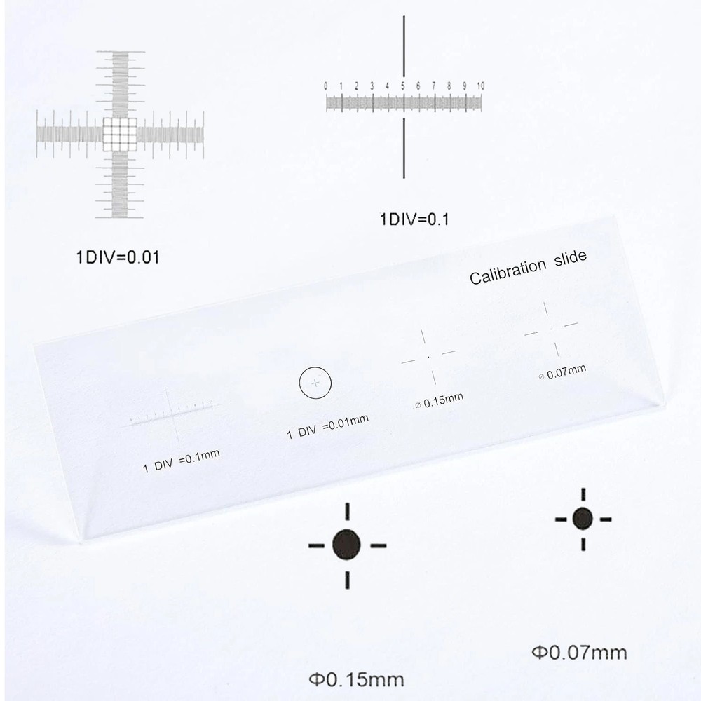 Microscope Stage Calibration Slide for USB Camera 0.01mm Micrometer