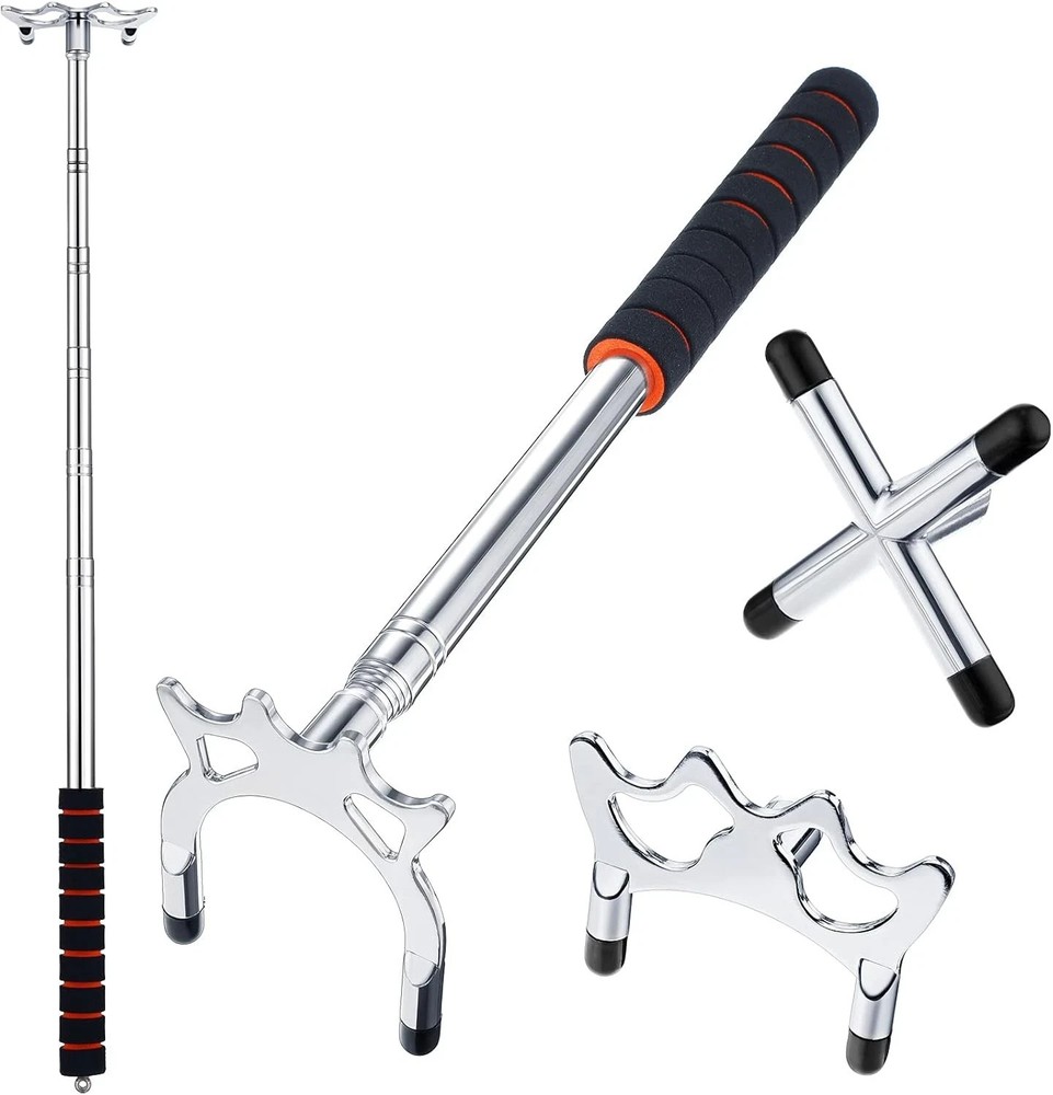 Skylety Retractable Billiards Cue Snooker Pool Bridge Stick with 3 Silver