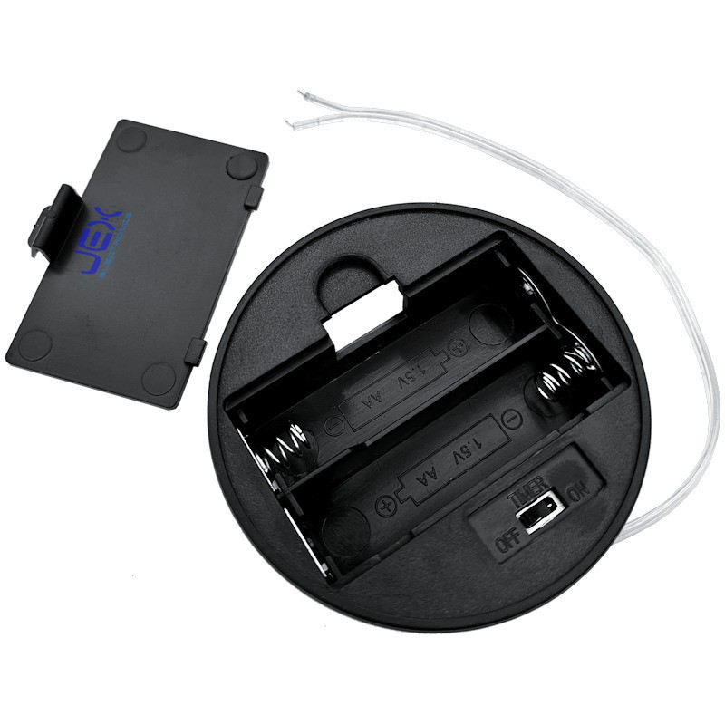 Two/2X AA Round Panel Mount Battery Holder Case Box 3V With Timer Power Switch
