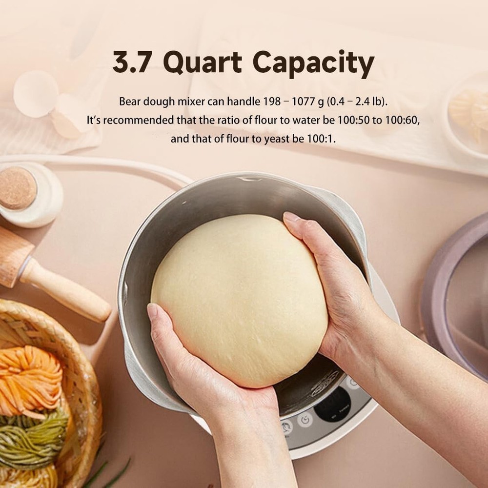 Bear 3.7-Quart Electric Dough Maker with Fermentation Function