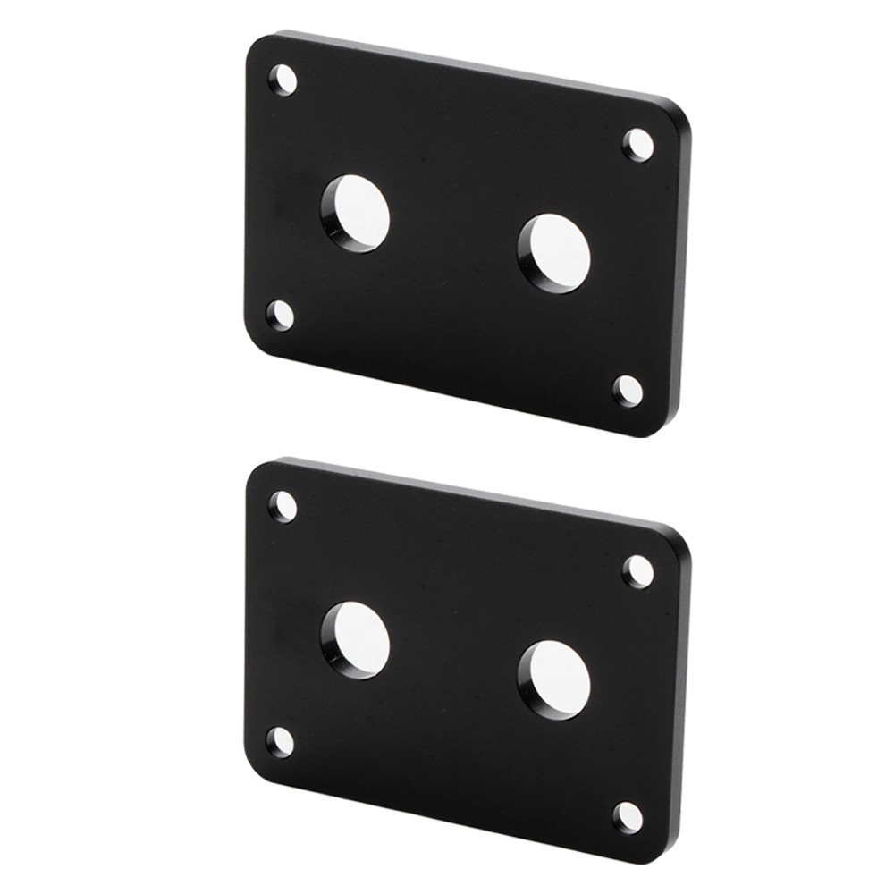 2PC Aluminum Banana Socket Plate Binding Post Speaker Panel Terminal Box Black