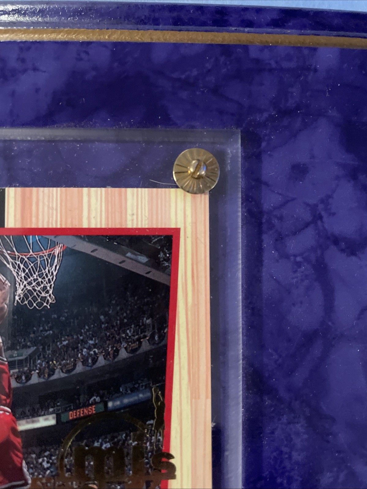 Michael Jordan, 2000 MJ’s Final Floor Jumbo Card on Plaque with UD MJ23 Card