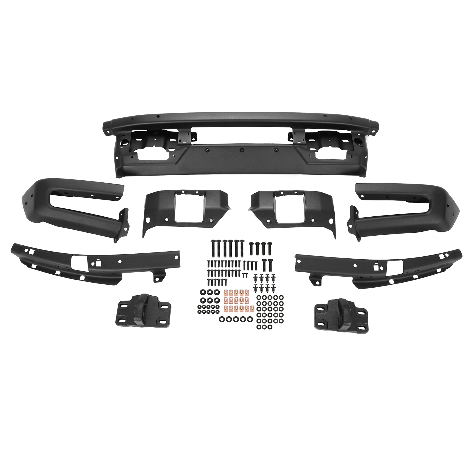 Front Bumper W/D-ring Mounts Fit For Ford Bronco 2021-2023 Off-Road Full Width