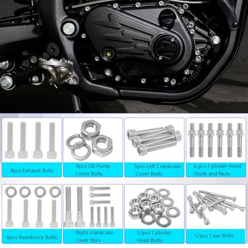 Titanium Cylinder Head Studs Nuts & Engine Bolt Kit Compatible with Yamaha