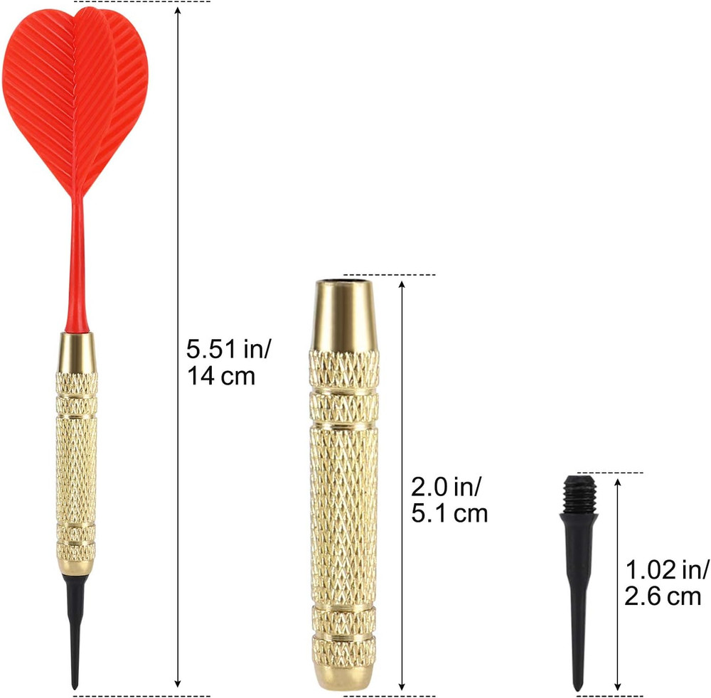 12 Pcs Soft Tip Darts, 18G Plastic Tip Darts Set, Attach Extra 100 Black 2BA Rep