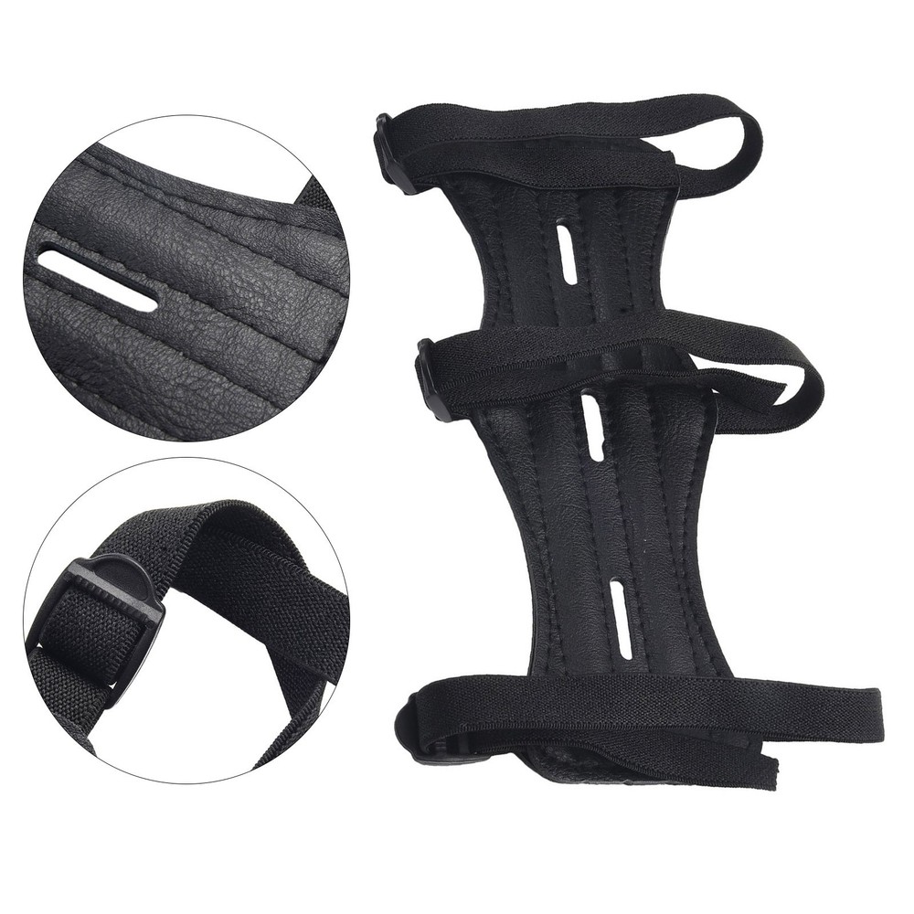 Archery-arm Guard Armguard 22*8*0.3cm 3 Strap Adjustable Double-Layer Leather