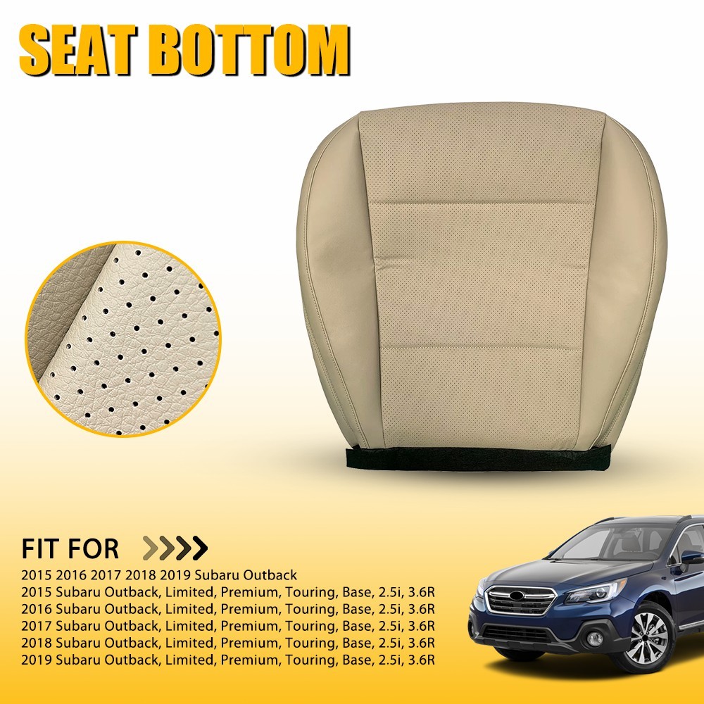 For 2015-2019 Subaru Outback Driver Perforated Leather Bottom Seat Cover TAN EXR