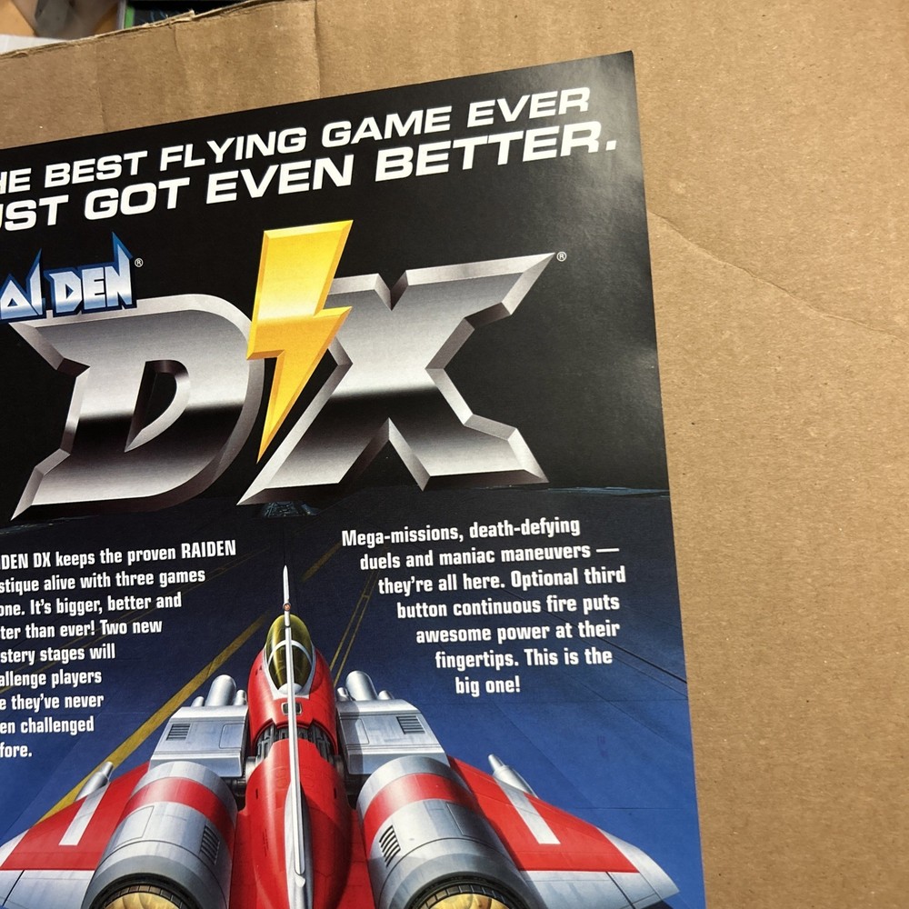 Original ad 1994 Raiden Dx Fabtek 11- 8'' ARCADE VIDEO GAME FLYER